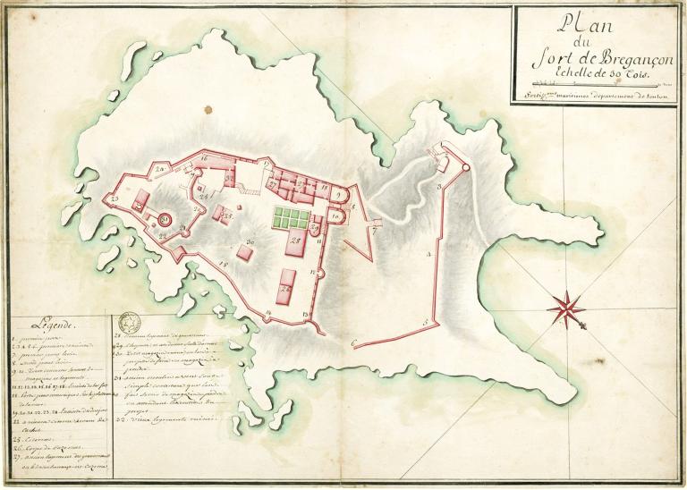 Plan du fort de Bregançon, 1752.