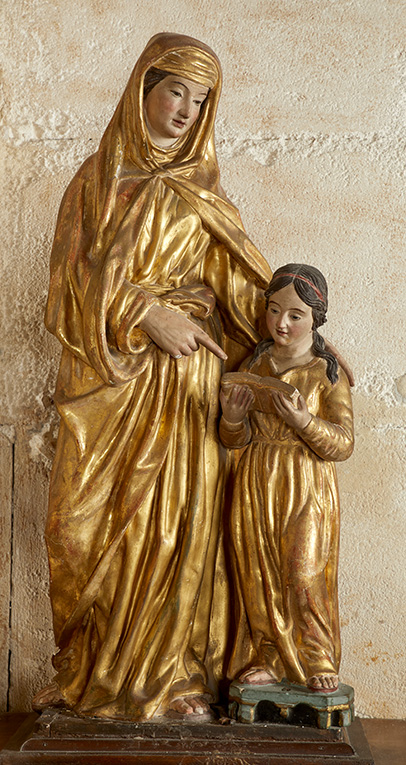 Groupe sculpté (demi-nature) : Éducation de la Vierge