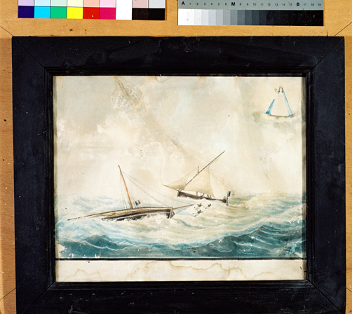 ex-voto, tableau : Naufrage d'un bateau français