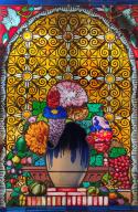 verrière : vase avec fleurs