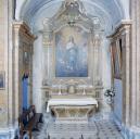 ensemble de l'autel et retable de l'Immaculée Conception (autel, 2 gradins d'autel, tabernacle, retable)