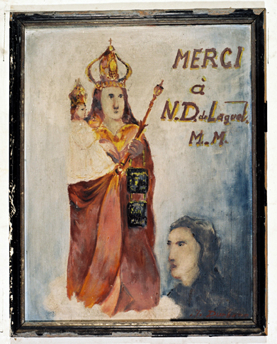 ex-voto, tableau : Prière d'une femme à Notre-Dame de Laghet (N° 2)