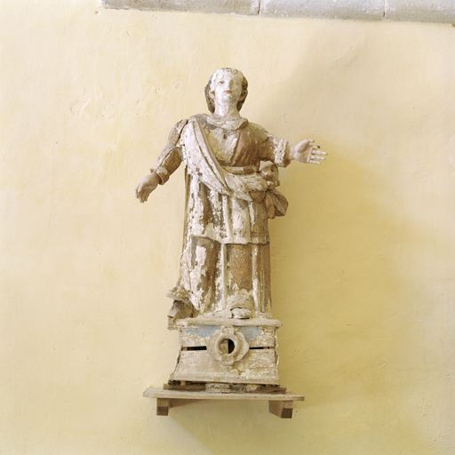 ensemble de 2 statues-reliquaires : Sainte (?), La Vierge à l'Enfant