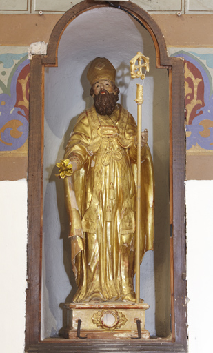 Statue-reliquaire (socle-reliquaire, petite nature) : saint Martin