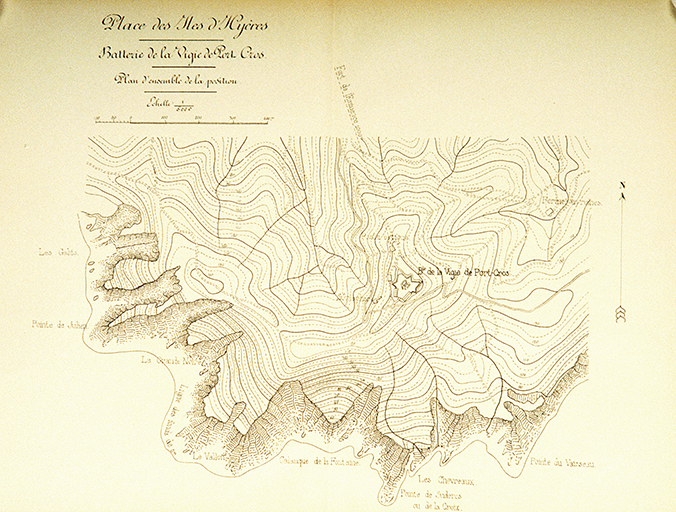 Batterie de la Vigie de Port-Cros. Plan d'ensemble de la position.