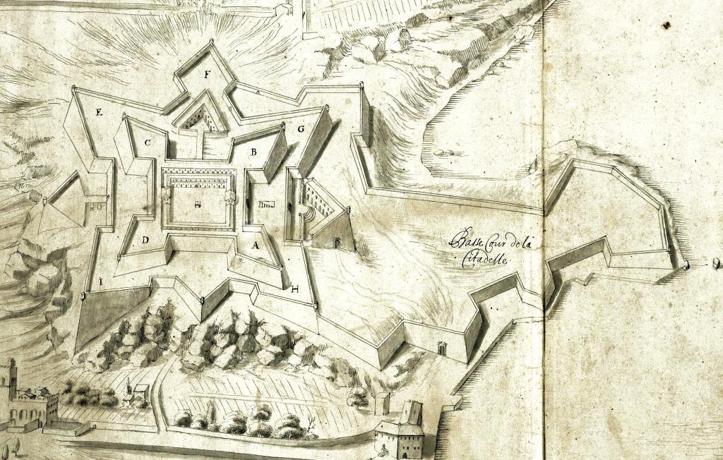 Vue cavalière du port de Marseille, c. 1662. Détail.