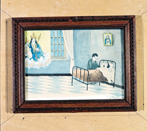 ex-voto, tableau : Demande de guérison d'une femme, Degianni