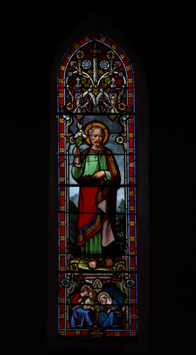 Verrière à personnage et historiée : saint Joseph