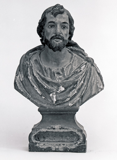 ensemble de 2 bustes-reliquaires de saints (non identifiés) et de 6 statues (statuettes) : Anges, Saint Laurent diacre, Saint guerrier, Christ, Saint (non identifié).