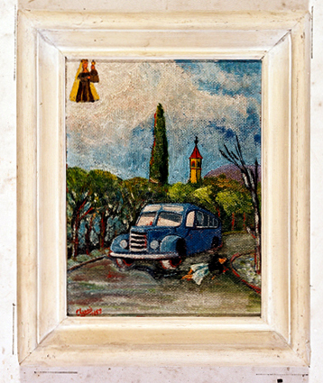 ex-voto, tableau : Femme renversée par un bus