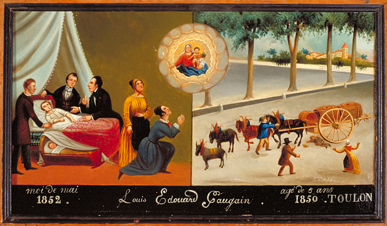 tableau, ex-voto : Accident de charrette de Louis-Edouard Gaugain