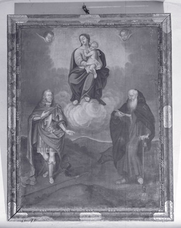 tableau : Vierge à l'Enfant, saint Maurice et saint Antoine abbé