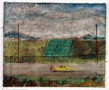 ex-voto, tableau : Voiture automobile percutant une vache