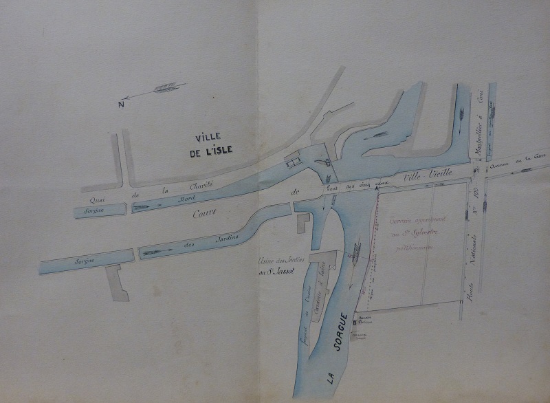 [Plan de situation de l'usine des jardins du Sr Jassot, carderie de laine, 1884].