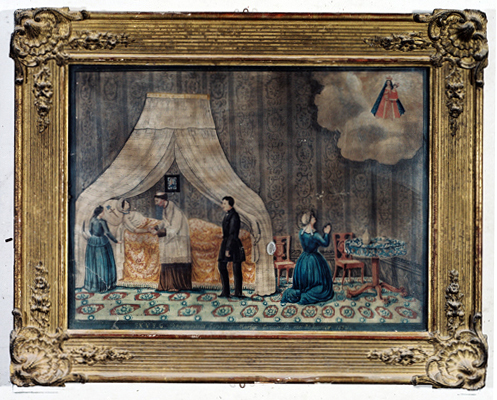 ex-voto, tableau : Demande de guérison d'une jeune fille, Hortense Martin