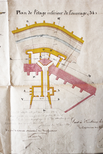 [Place d'Embrun, plan du projet de bastionnet de la tour 34 et de sa poterne], 1839.