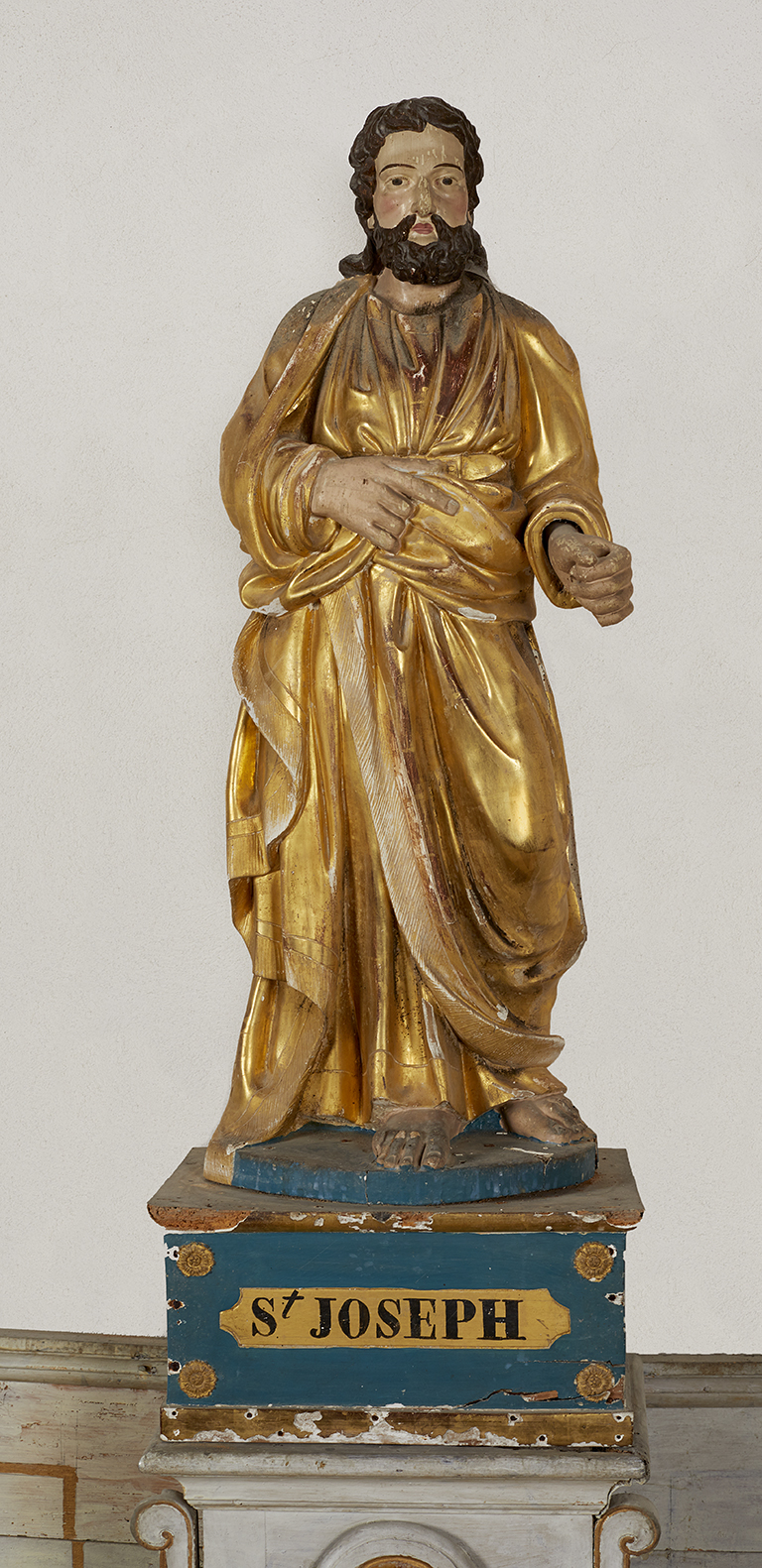 Socle et statue (demi-nature) : saint Joseph