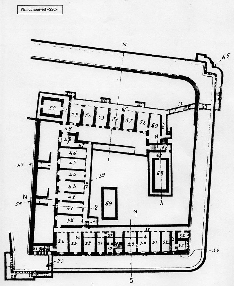 Fascicolo contenente il piano d'insieme [...] del Colle di Tenda [Document contenant le plan d'ensemble [...] du Col de Tende]. Détail : plan du sous-sol -SSC- [fort Margheria].