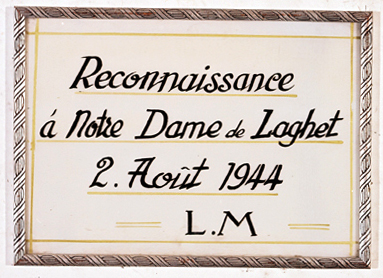 ex-voto, tableau : Reconnaissance L.M.