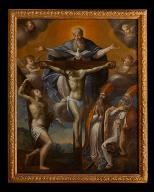 Cadre, tableau : Sainte-Trinité avec saint Eloi, saint Véran et saint Sébastien