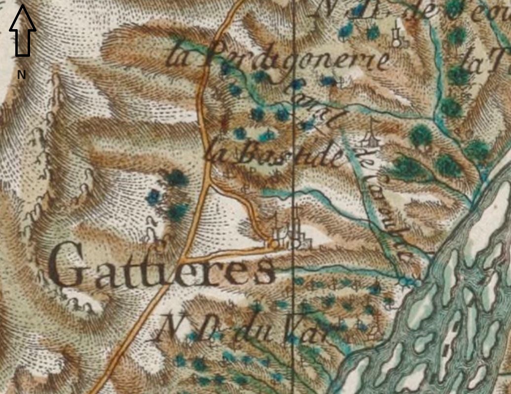 Carte de France dite carte de Cassini [n° 168, feuille 147, 1780 : Gattières].