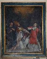 Tableau, cadre : saint Antoine, un saint évêque, saint Laurent