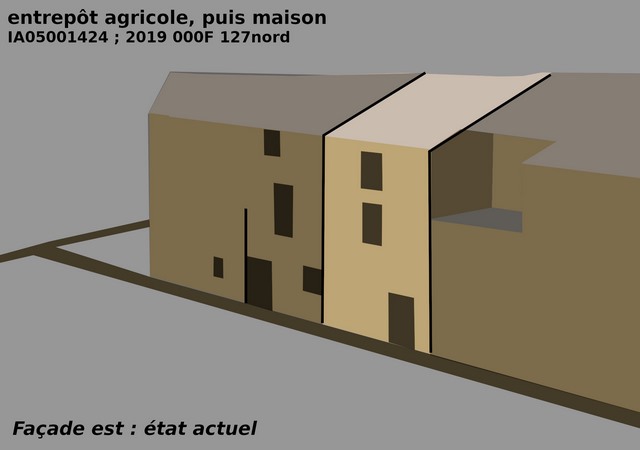 Façade est, état actuel.