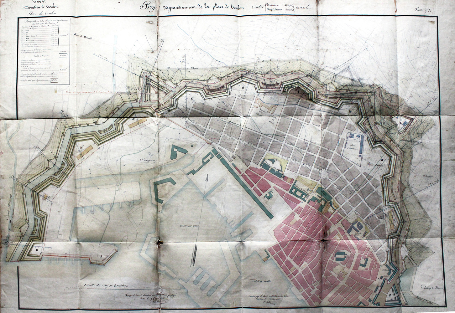 fortification d'agglomération, extension nord-ouest et darse Castigneau