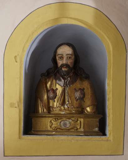 Buste-reliquaire (buste de procession, socle-reliquaire) : saint jacques le Majeur