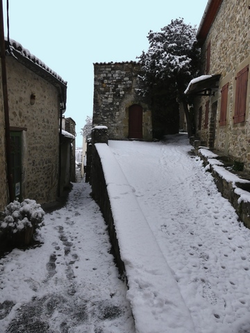 La Petite Rue et la rue du Barry sous la neige.