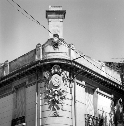 Détail de l'élévation à l'angle du cours Gambetta et de la rue Pomme d'Or.