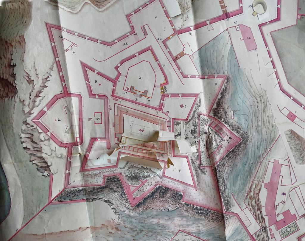 [Plan du fort St Nicolas pour un projet de restauration], 1818. Détail, état des lieux.