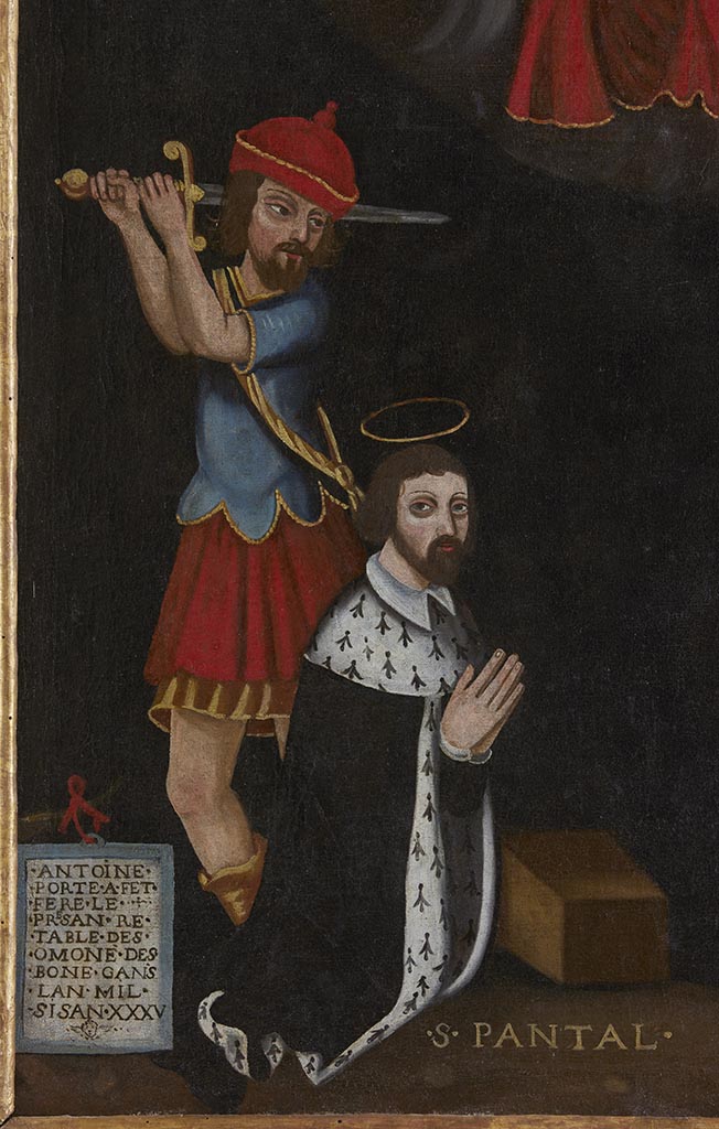 Tableau : Martyre de saint Pantaléon de Nicomédie ; cadre