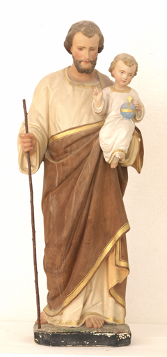 statue (petite nature) : Saint Joseph et l'Enfant Jésus