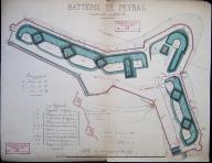 Batterie de Peyras construite en 1878-79. [plan d'état des lieux]. 1880.