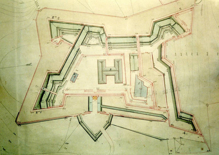[Fort Sainte-Catherine]. Plan du dessus, vers 1870.