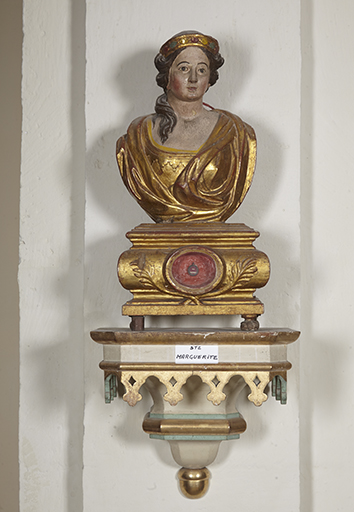 Buste-reliquaire (socle-reliquaire) : sainte Marguerite
