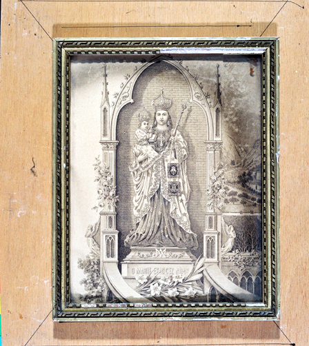 ex-voto, tableau : Vierge de Laghet dans une niche néo-gothique