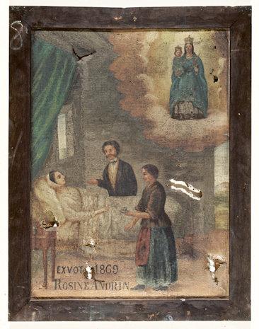 ex-voto, tableau : Demande de guérison d'une femme, Rosine Andrin