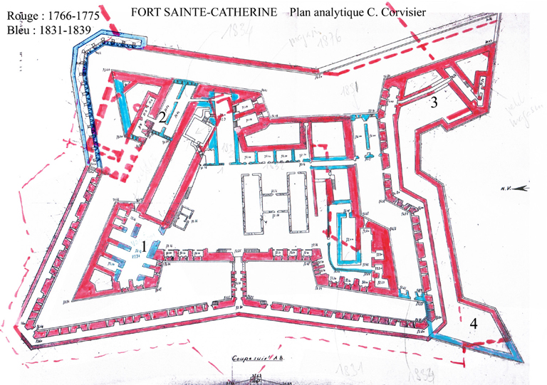 fort Sainte-Catherine, actuellement ensemble de trois tours-immeubles.
