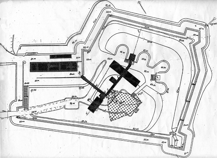 [Plan de la batterie de la Badine, état en 2007.] 