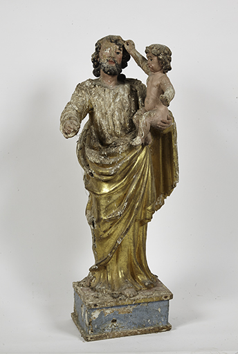 Groupe sculpté (demi-nature) : saint Joseph et l'Enfant Jésus
