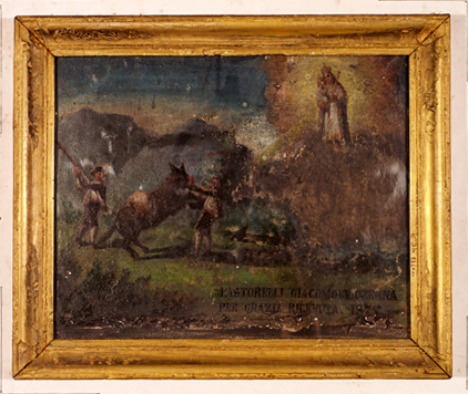 ex-voto, tableau : Homme mordu par une mule, Giacomo Pastorelli