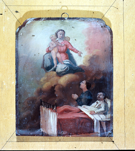 ex-voto, tableau : Demande de guérison d'un homme (N° 1)