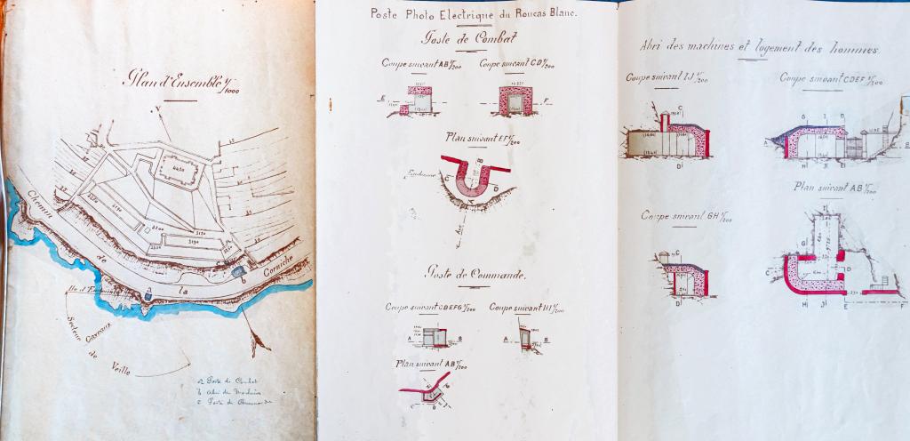 [Plans et coupes du poste photo-électrique du Roucas Blanc],1906.