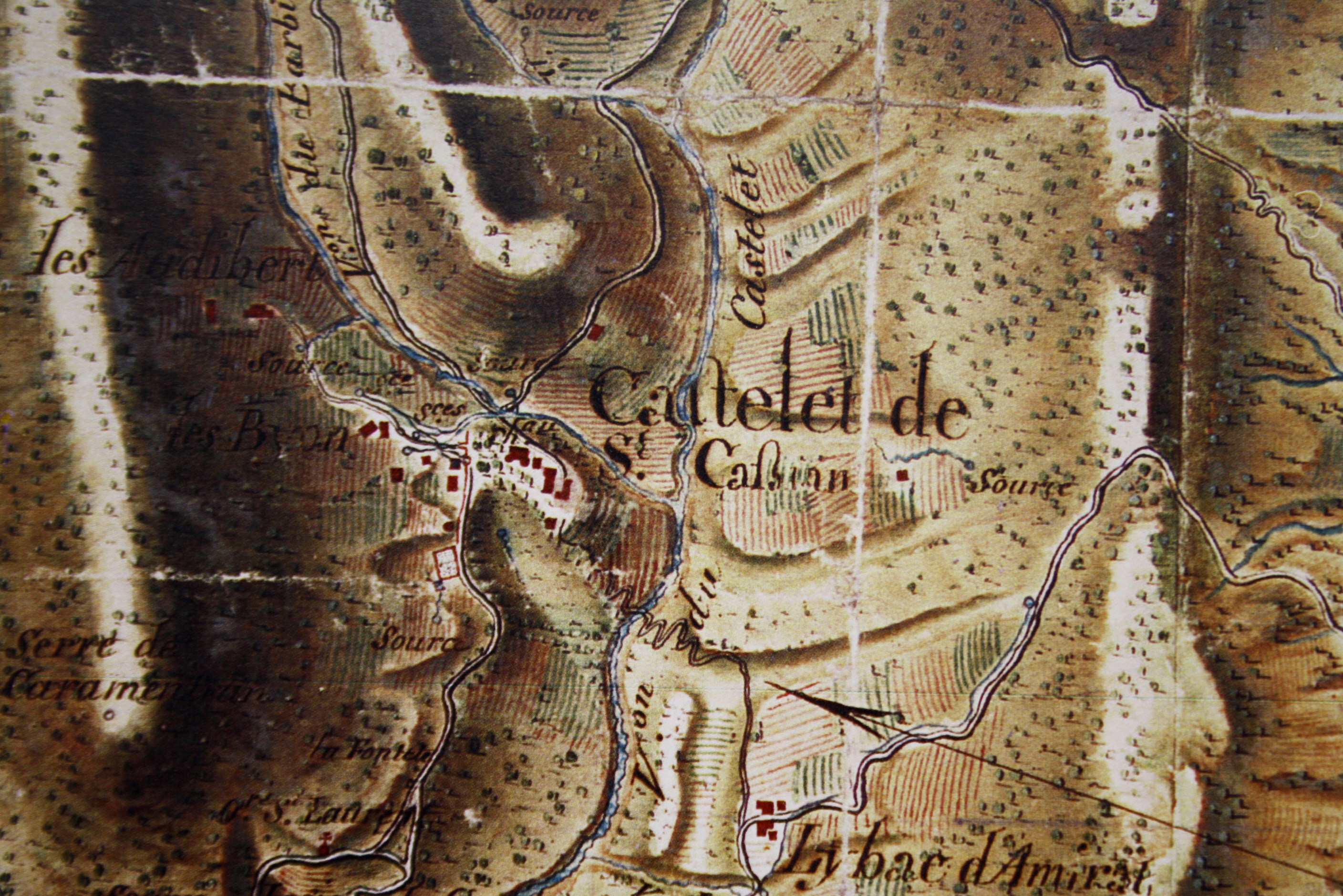 Carte des frontières est de la France : Castellet-Saint-Cassien.