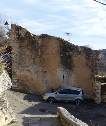 Entrepôt agricole de la Ferrage (1841 D1 1). Elévation ouest, enduit rustique.