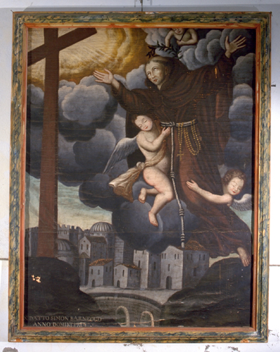 ensemble de 2 tableaux : La stigmatisation de saint François d'Assise, Apparition de l'Enfant Jésus à saint Antoine de Padoue