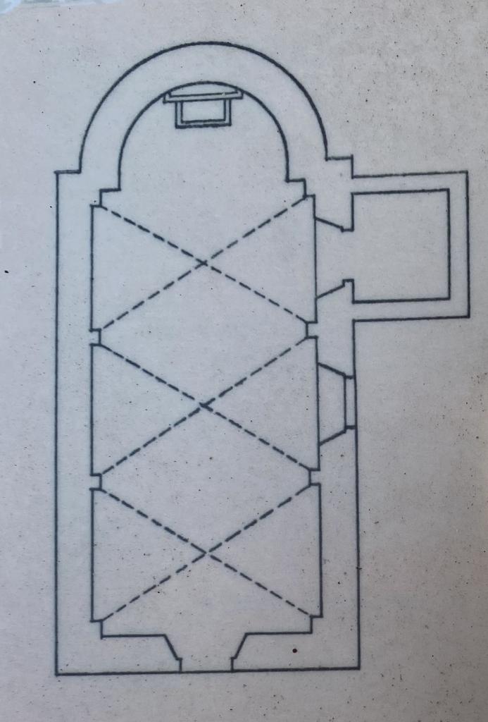 Plan et élévation de l'église de la Vieille Paroisse, 1832.