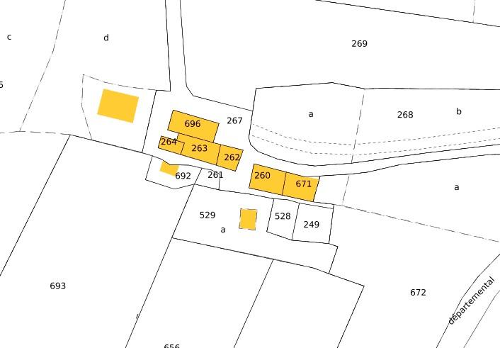 Plan cadastral de la ferme occidentale du Plan d'Aups, section E, feuille 4. 
